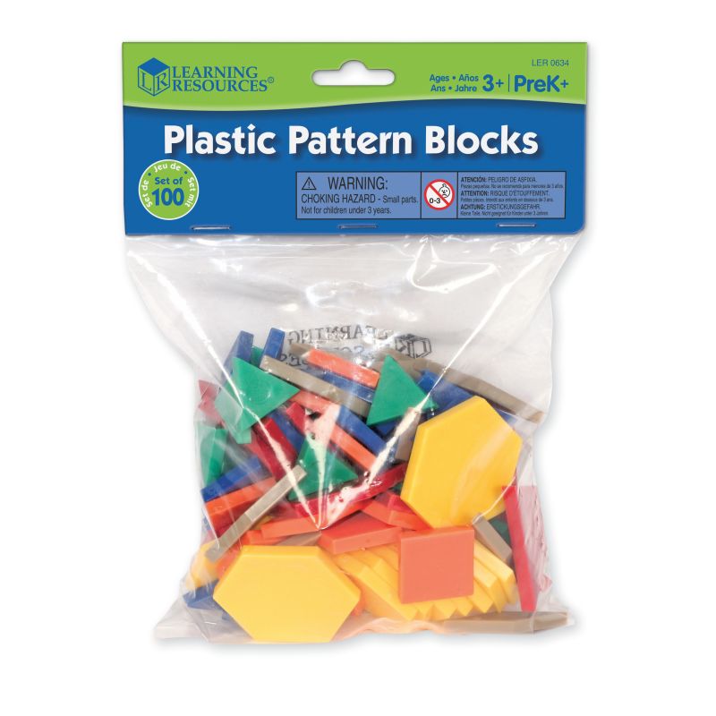0.5 cm Plastic Pattern Blocks, Set of 100