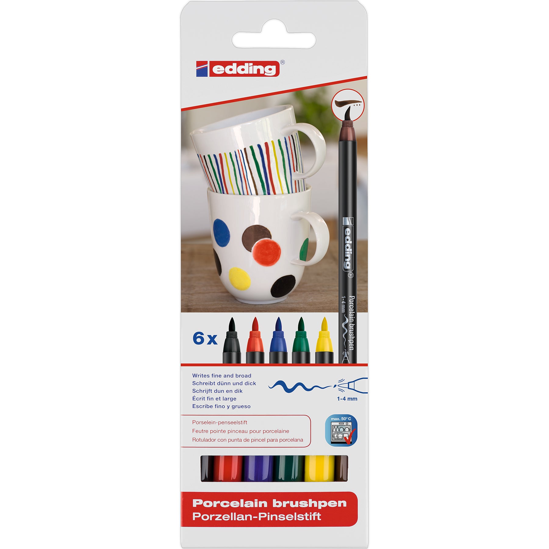 edding 4200 Porcelain Brush Pen - Set of 6 - Family