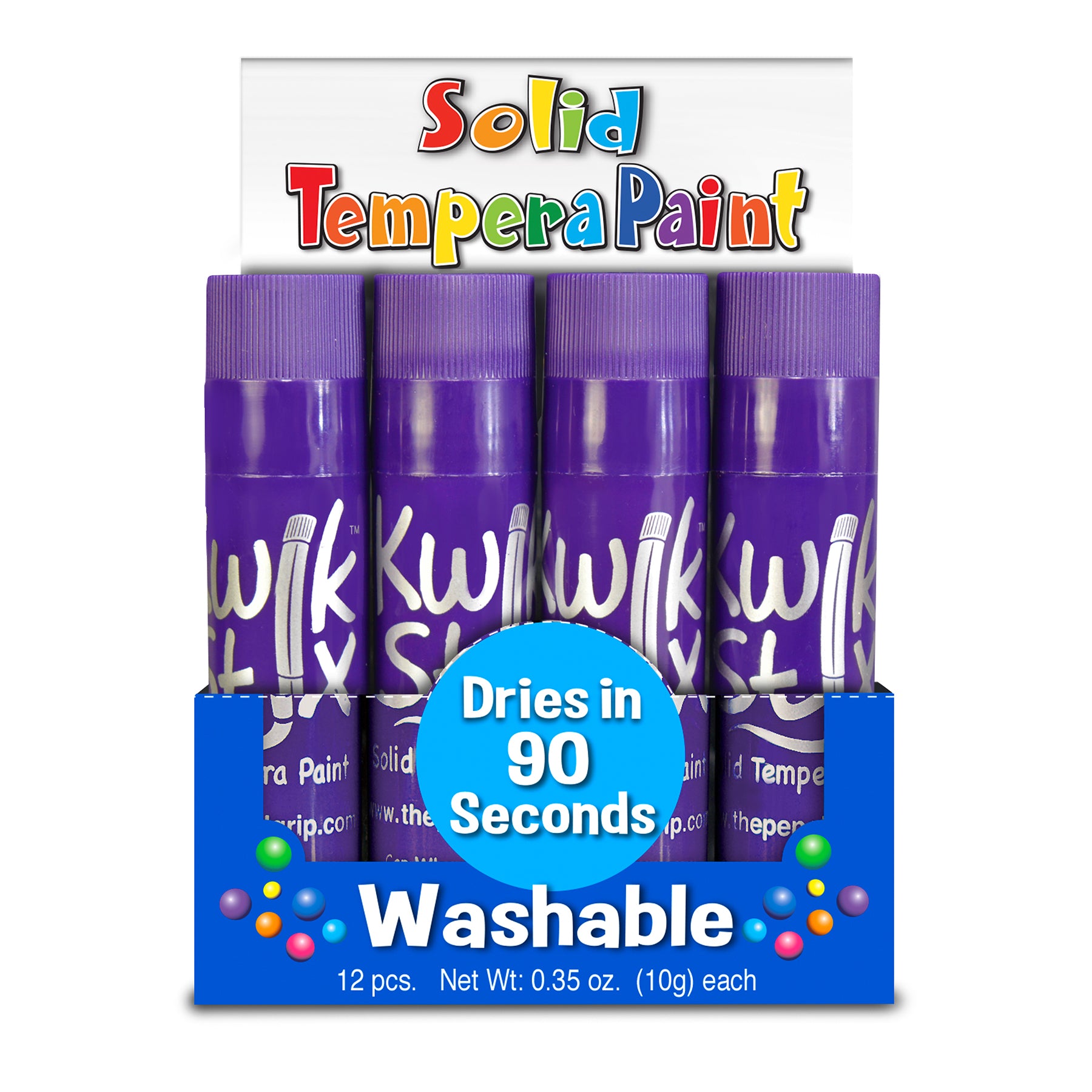 Solid Tempera Paint Sticks, Single Color Pack, Purple, Pack of 12