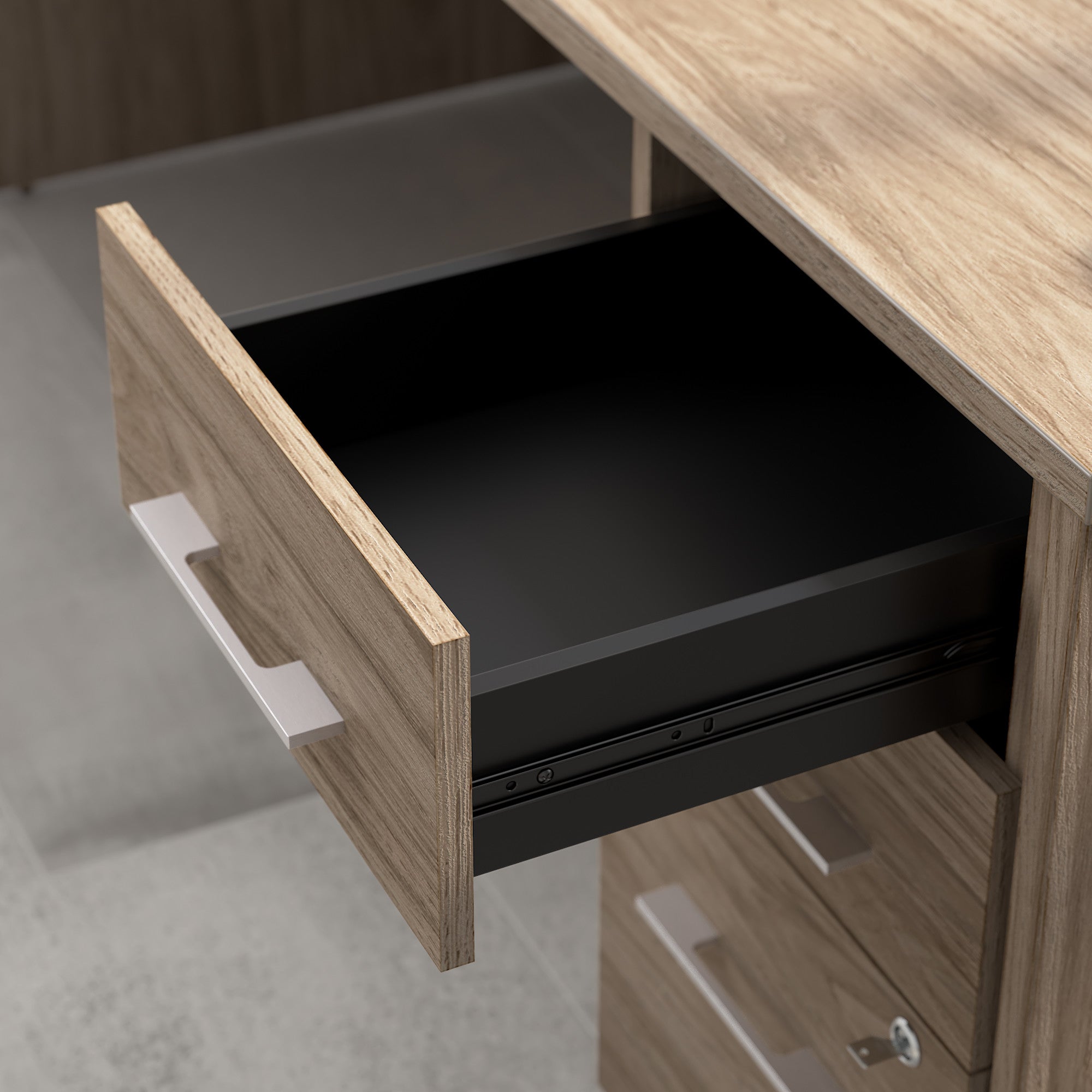 Bush Business Furniture Office 500 16W 3 Drawer File Cabinet in Modern Hickory - Assembled - 15.75" Width x 20.35" Depth x 28.84" Height
