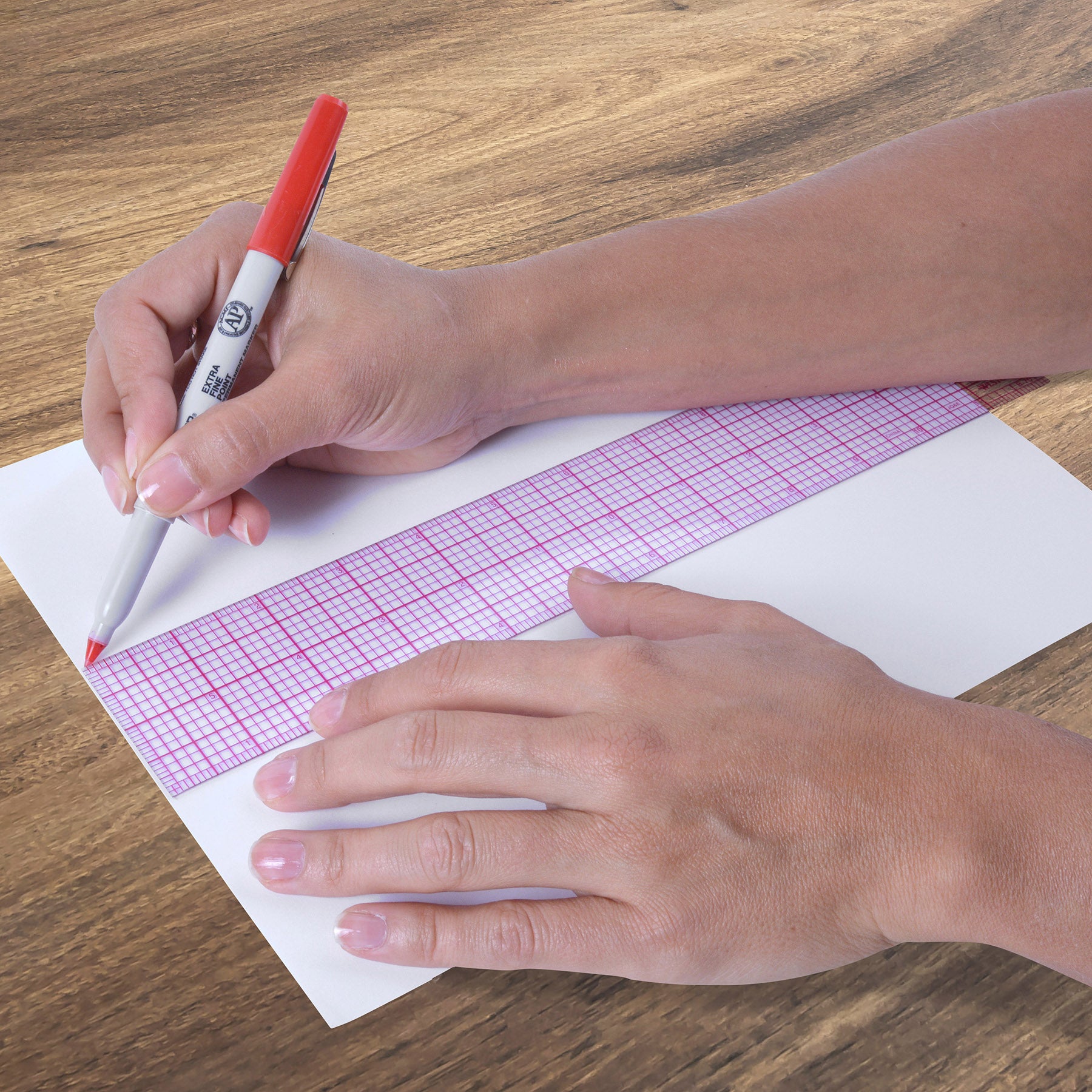 12" 8ths Beveled Grid Ruler