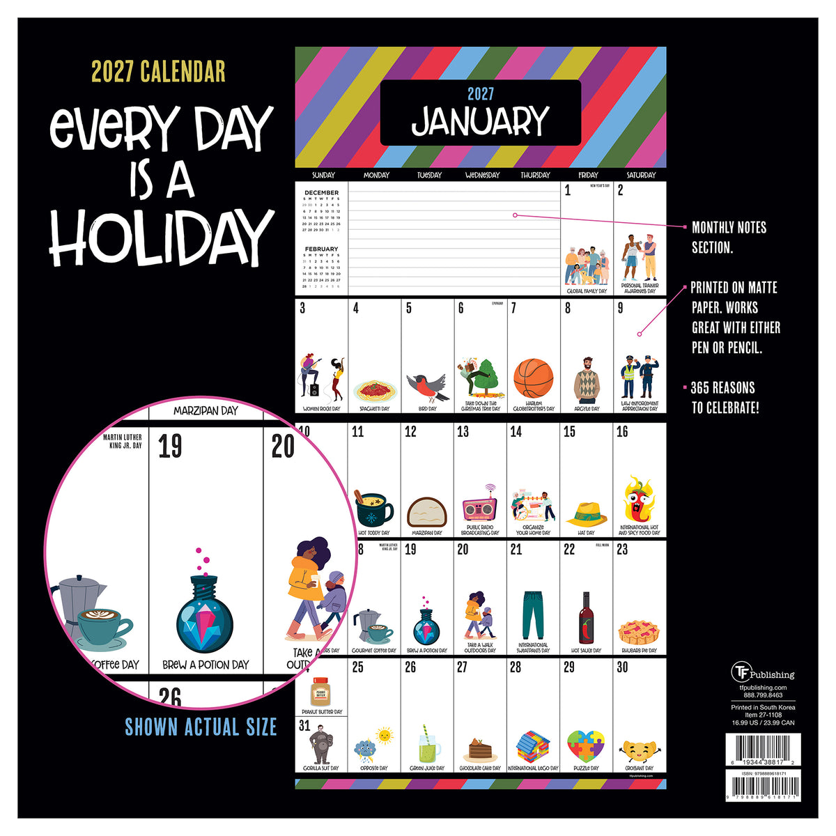 2027 EVERY DAY A HOLIDAY WALL CLNDR