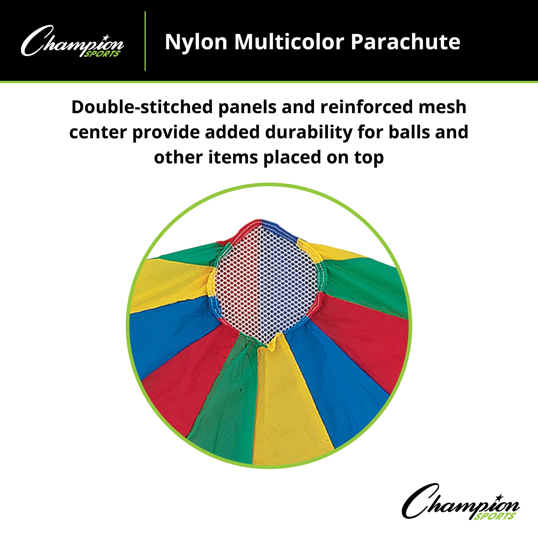 Multi-Colored Parachute, 20' Diameter, 16 Handles