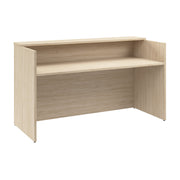 Bush Business Furniture Arrive 72W x 30D Reception Desk with Shelf in Natural Elm - 71.02" Width x 29.49" Depth x 40.35" Height