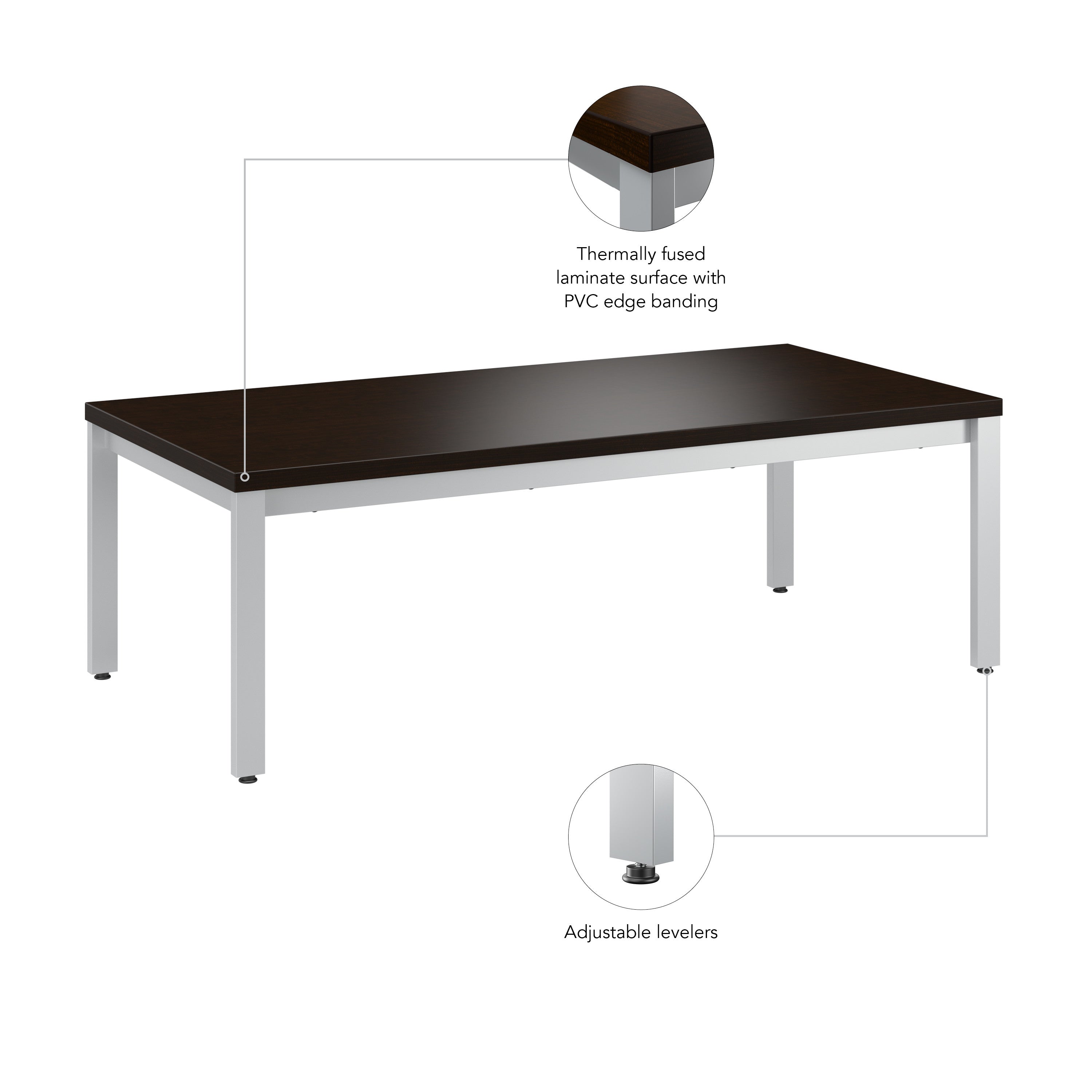 Bush Business Furniture Arrive Waiting Room Coffee Table in Mocha Cherry - 47.6" Width x 23.35" Depth x 15.85" Height