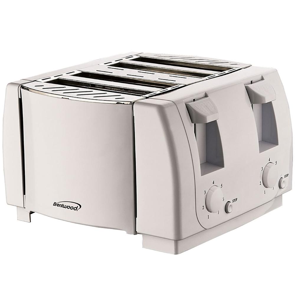 Brentwood TS-265 Cool Touch 4 Slice Toaster, White