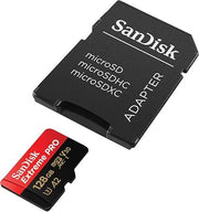 SanDisk SanDisk 128GB Extreme PRO microSDXC UHS-I Memory Card – 200MB/s Read, 90MB/s Write, 4K UHD Ready, A2, V30, U3, with SD Adapter
