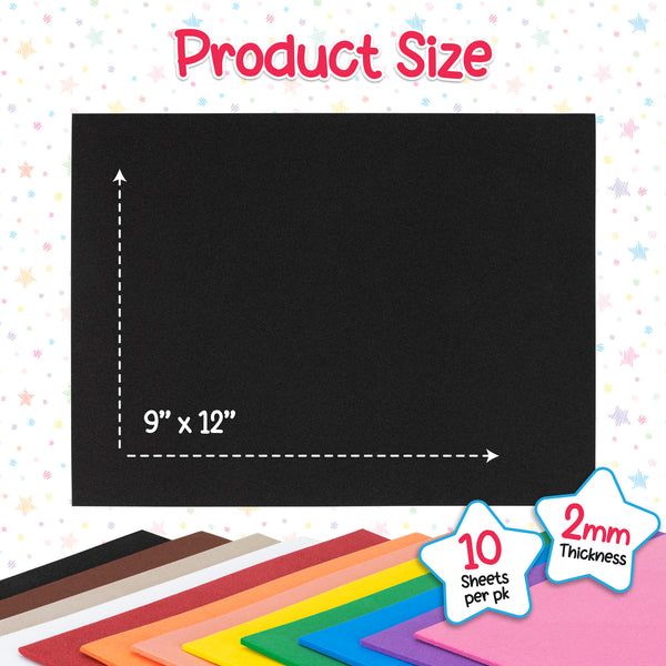 Foam Sheets -  12"x18", 10 sheets, Pink