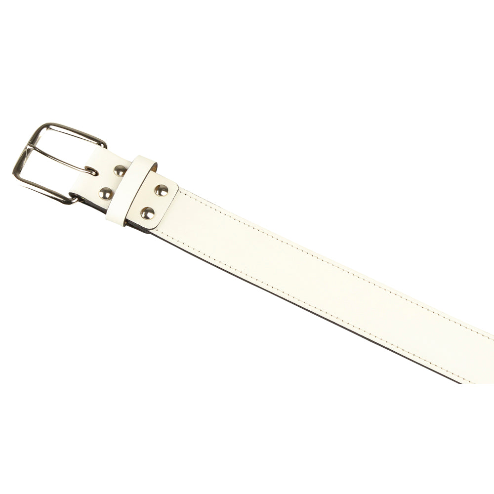 Genuine Bonded Leather Belt - White, 2X