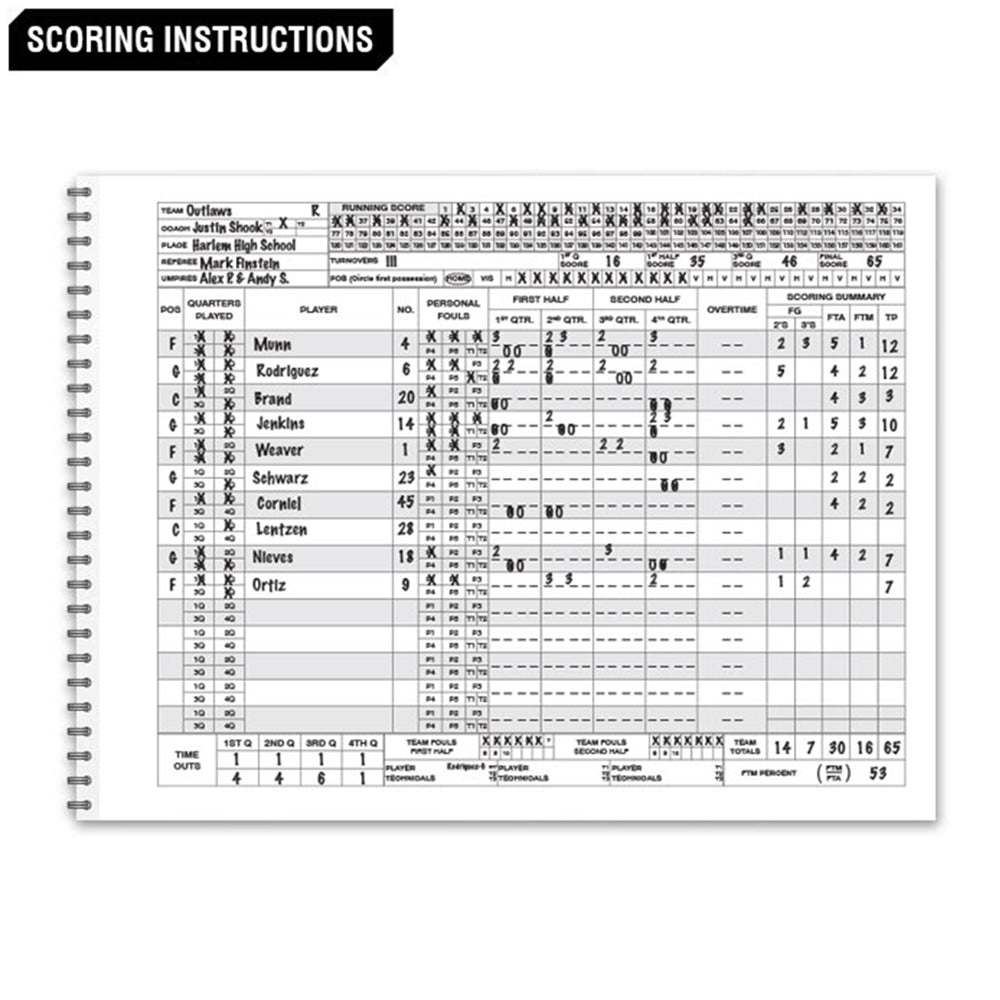 Basketball Score Book (Complied with NFHS Regulation)