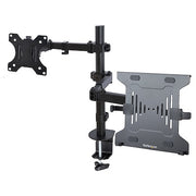 StarTech.com Monitor Arm with VESA Laptop Tray for a Laptop (4.5kg/9.9lb) and a Single Display up to 32" (8kg/17.6lb) Black Vented Tray Adjustable Lap