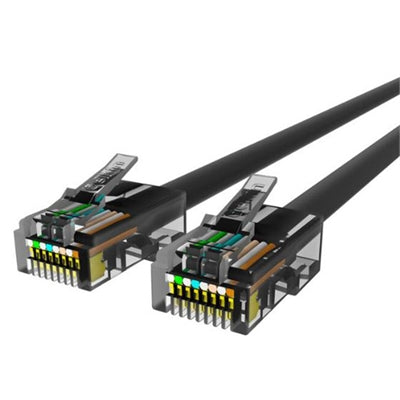 Belkin 7ft Copper Cat5e Cable - 24 AWG Wires - Black - RJ-45 Male Network - RJ-45 Male Network - 7ft - Black
