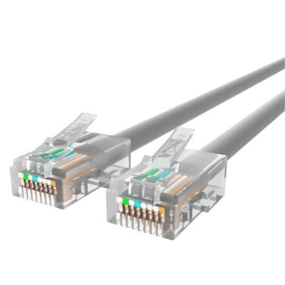 15ft Cat5e Patch Cable, Utp, Gray Pvc Jacket, 24awg, T568b, 50 Micron, Gold Plat