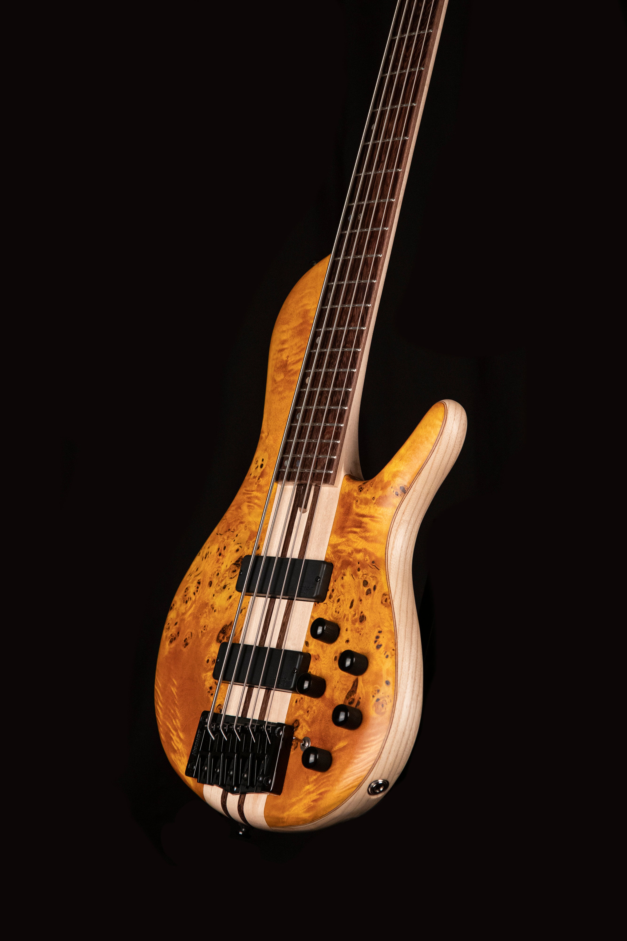 Cort A5PLUSSCAOP Artisan Series A5 Plus SC Bass Guitar. Amber Open Pore