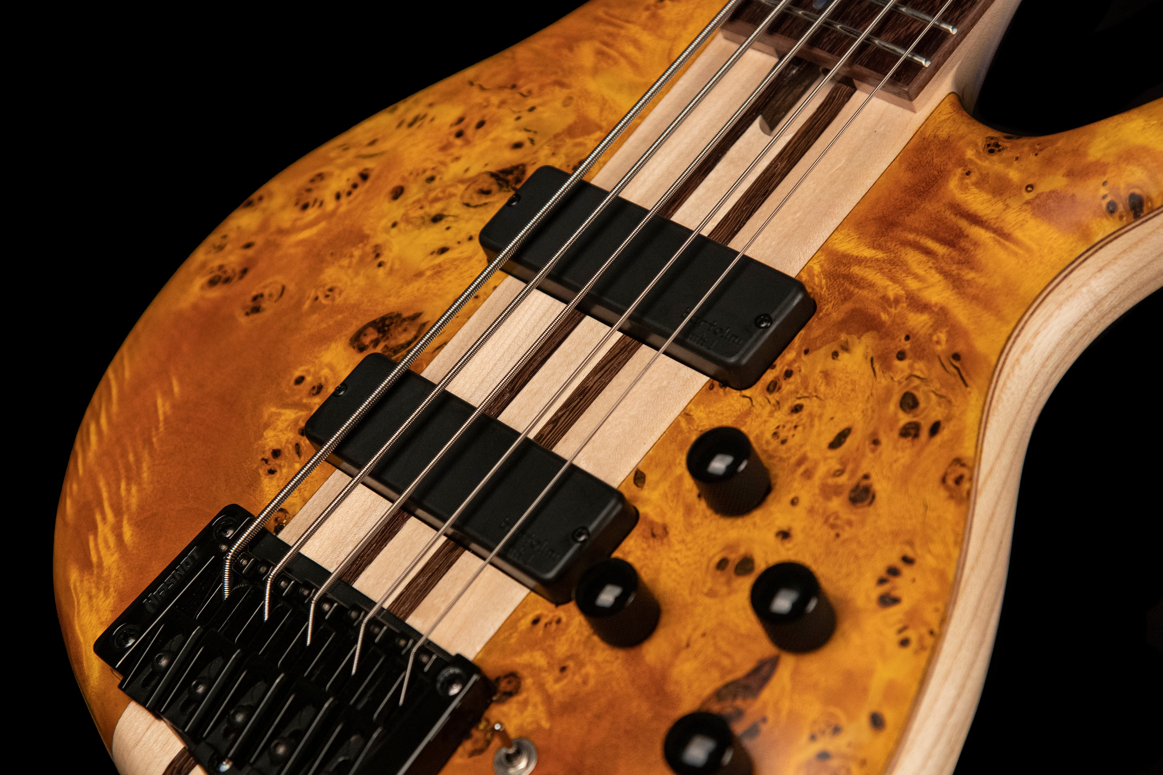 Cort A5PLUSSCAOP Artisan Series A5 Plus SC Bass Guitar. Amber Open Pore