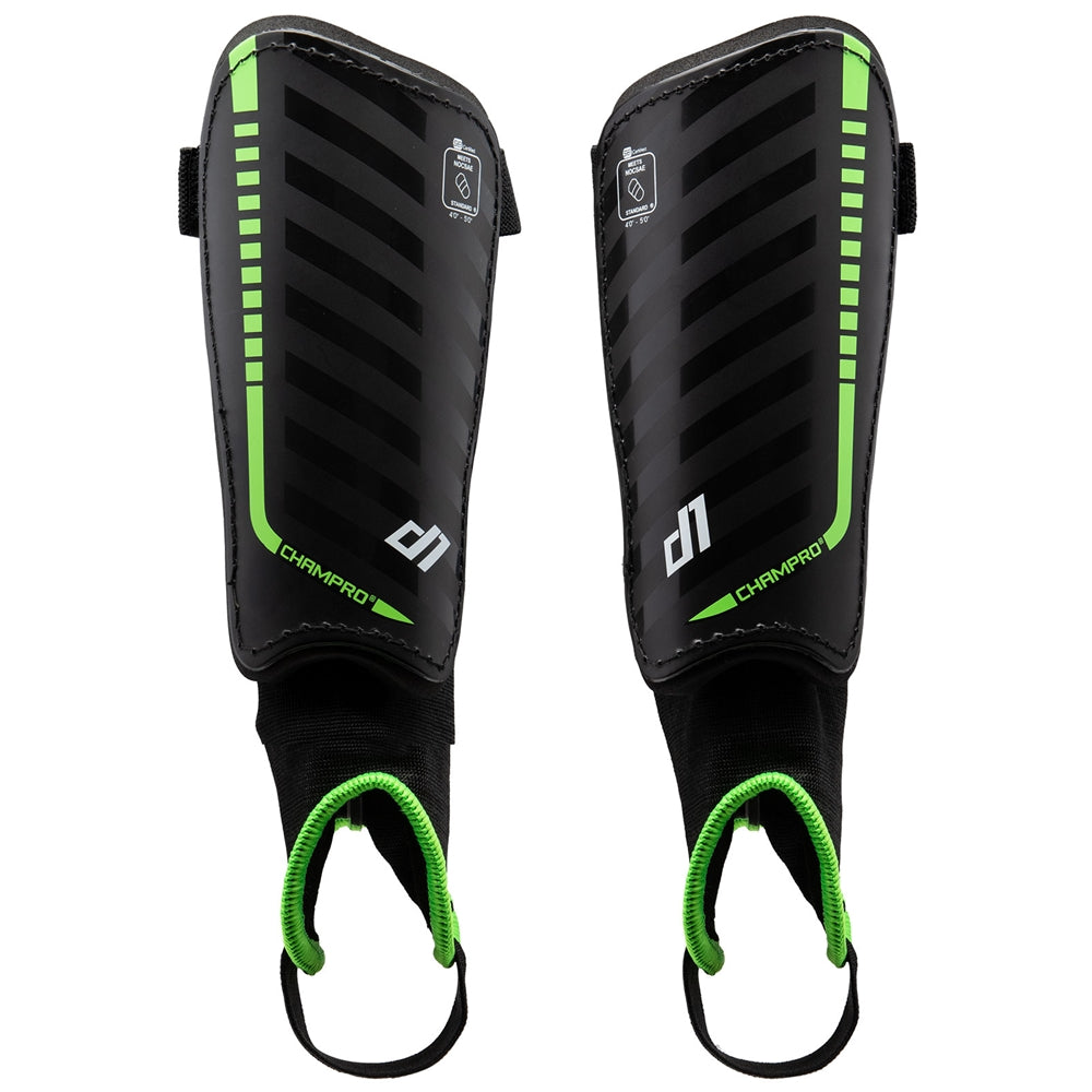 D1 Soccer Shin Guards - Optic Green, Large