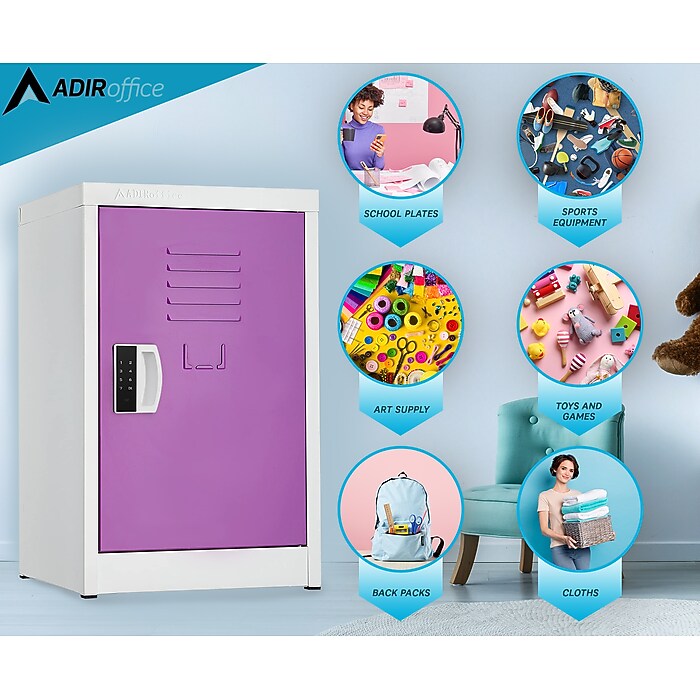 24" H x 15" W Steel Single Tier Storage Locker with Digital Lock, Purple