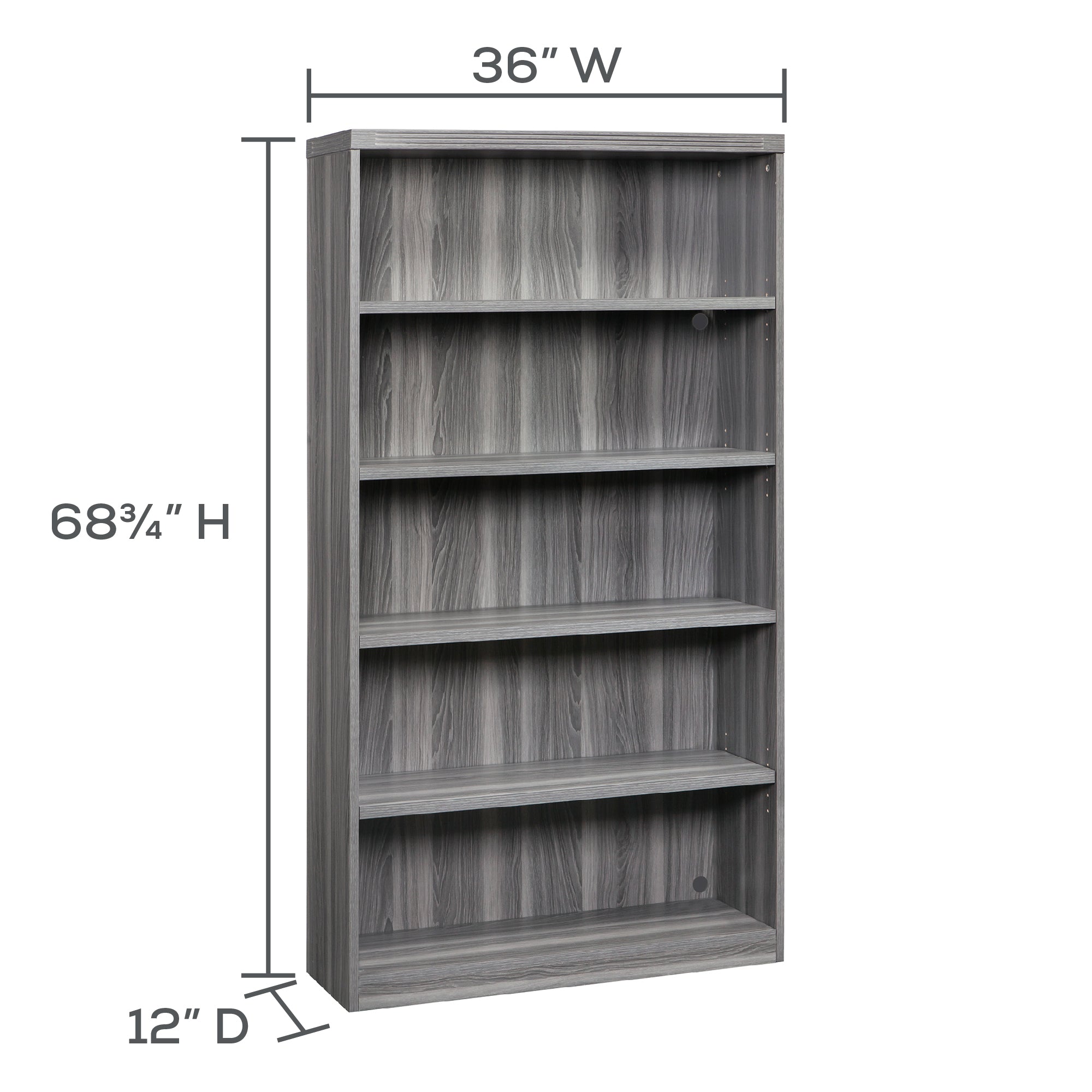 Abd 5-Shlf Bookcase 36X12X68.7