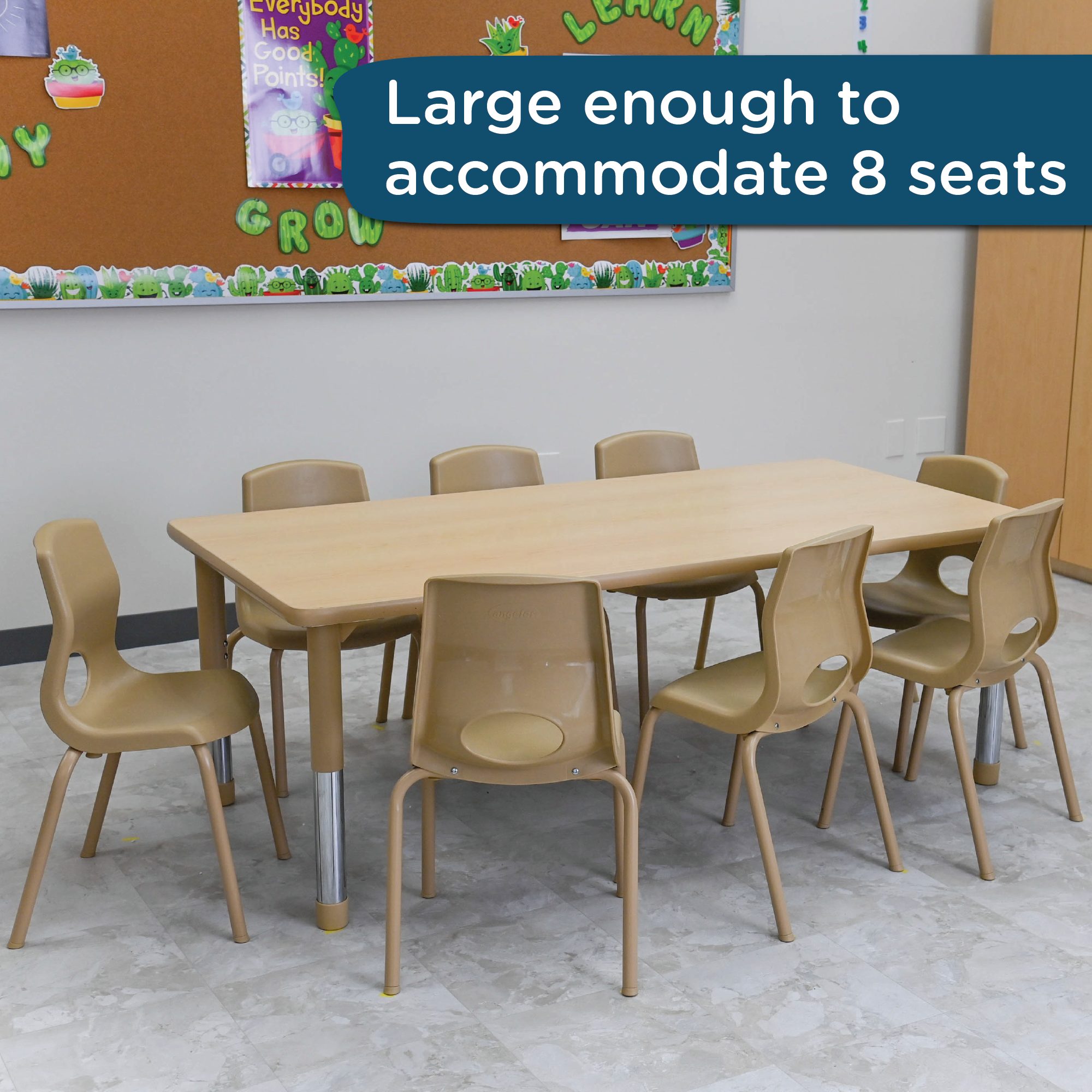 AS WE GROW Maple Tan Rectangular Adjustable Table - 30" x 60"