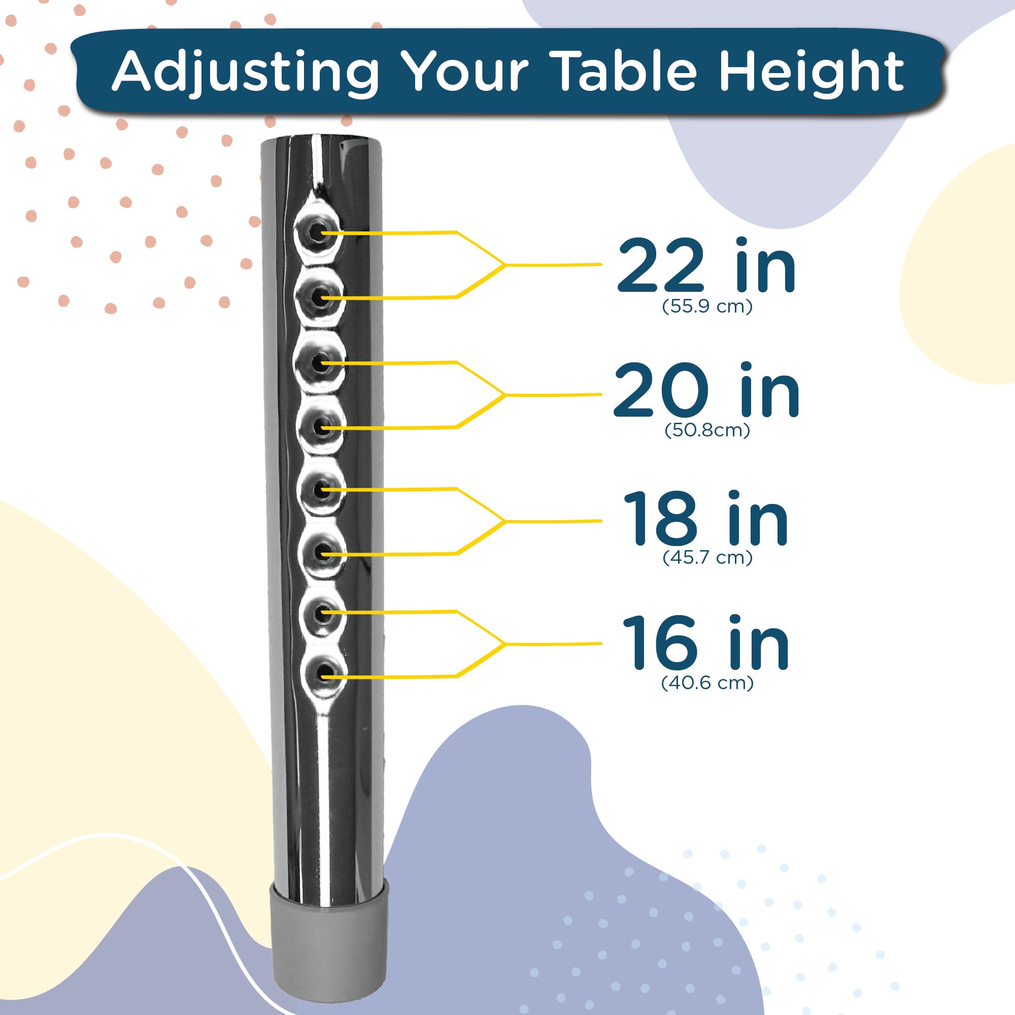 AS WE GROW Gray Blue Rectangular Adjustable Table - 30" x 60"