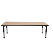 AS WE GROW Oak Black Rectangular Adjustable Table - 30" x 72"