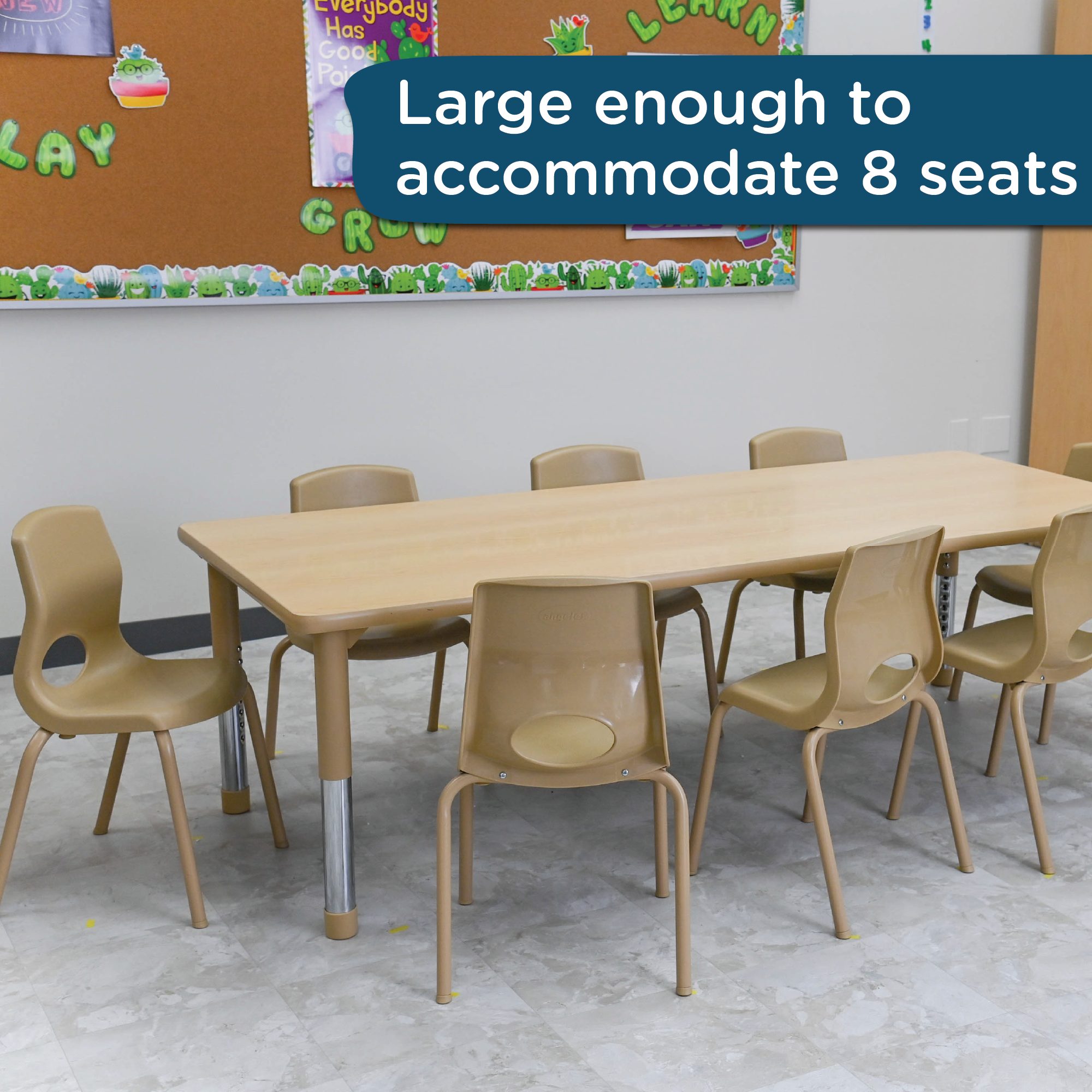 AS WE GROW Maple Tan Rectangular Adjustable Table - 30" x 72"