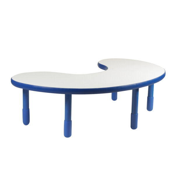 BASELINE Teacher/Kidney Table - Royal Blue with 18" Legs
