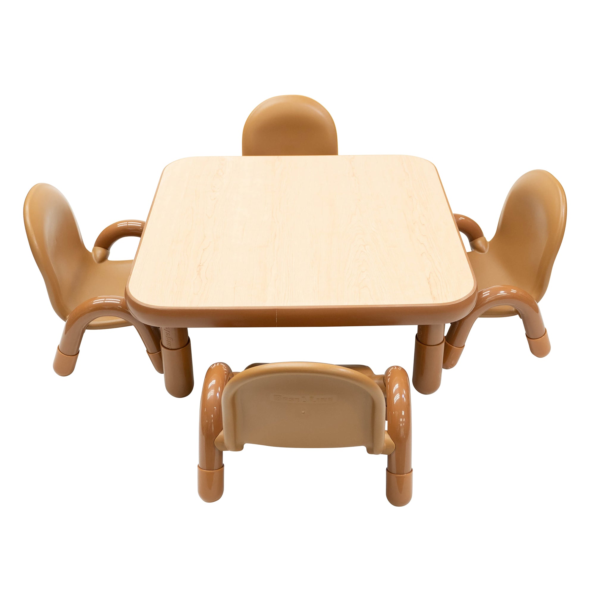 BASELINE Toddler 30" Square Table & Chair Set - Natural Wood