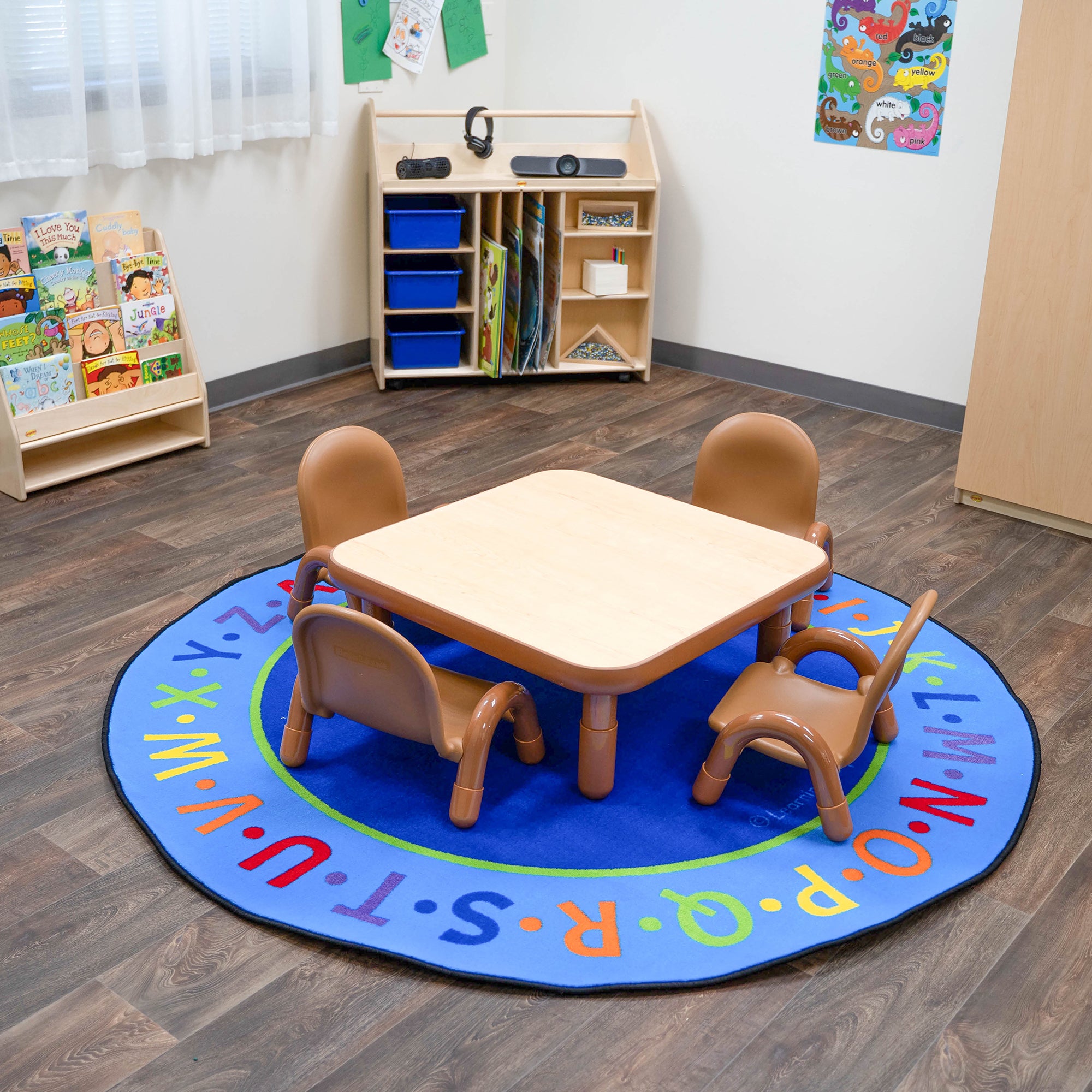 BASELINE Toddler 30" Square Table & Chair Set - Natural Wood
