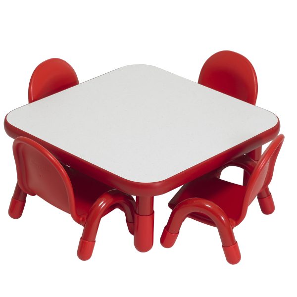 BASELINE Toddler 30" Square Table & Chair Set - Candy Apple Red