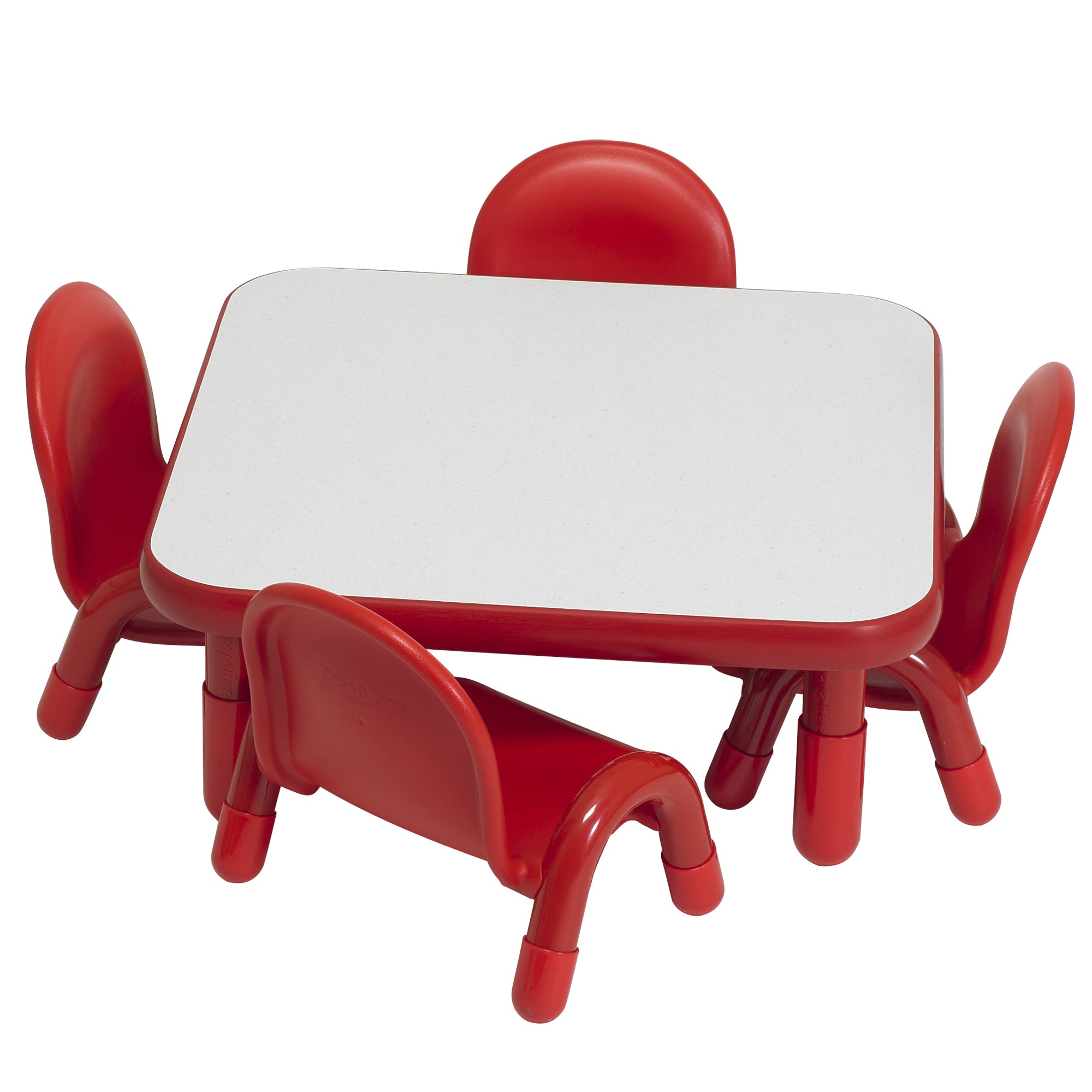 BASELINE Toddler 30" Square Table & Chair Set - Solid Candy Apple Red