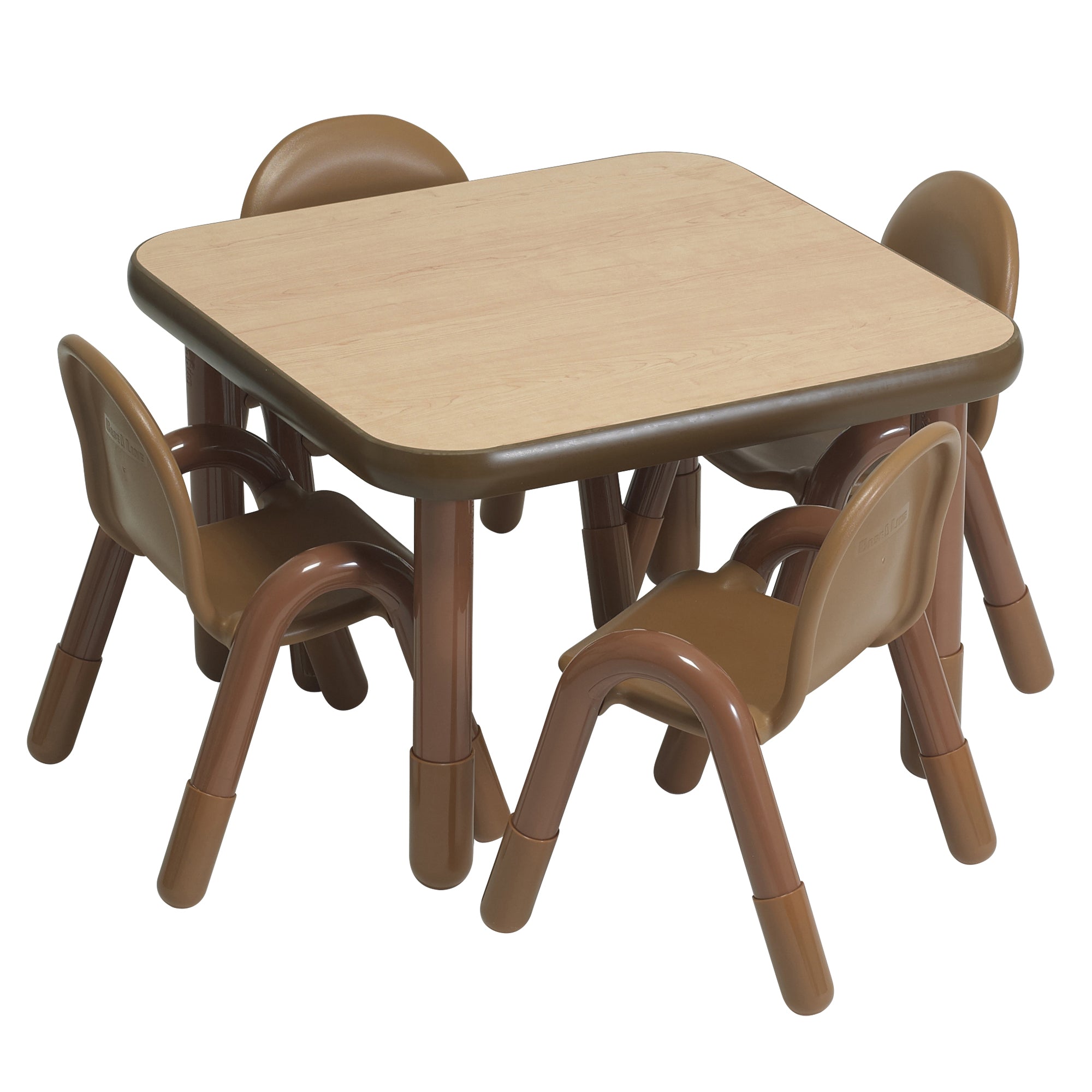 BASELINE Preschool 30" Square Table & Chair Set - Natural Wood