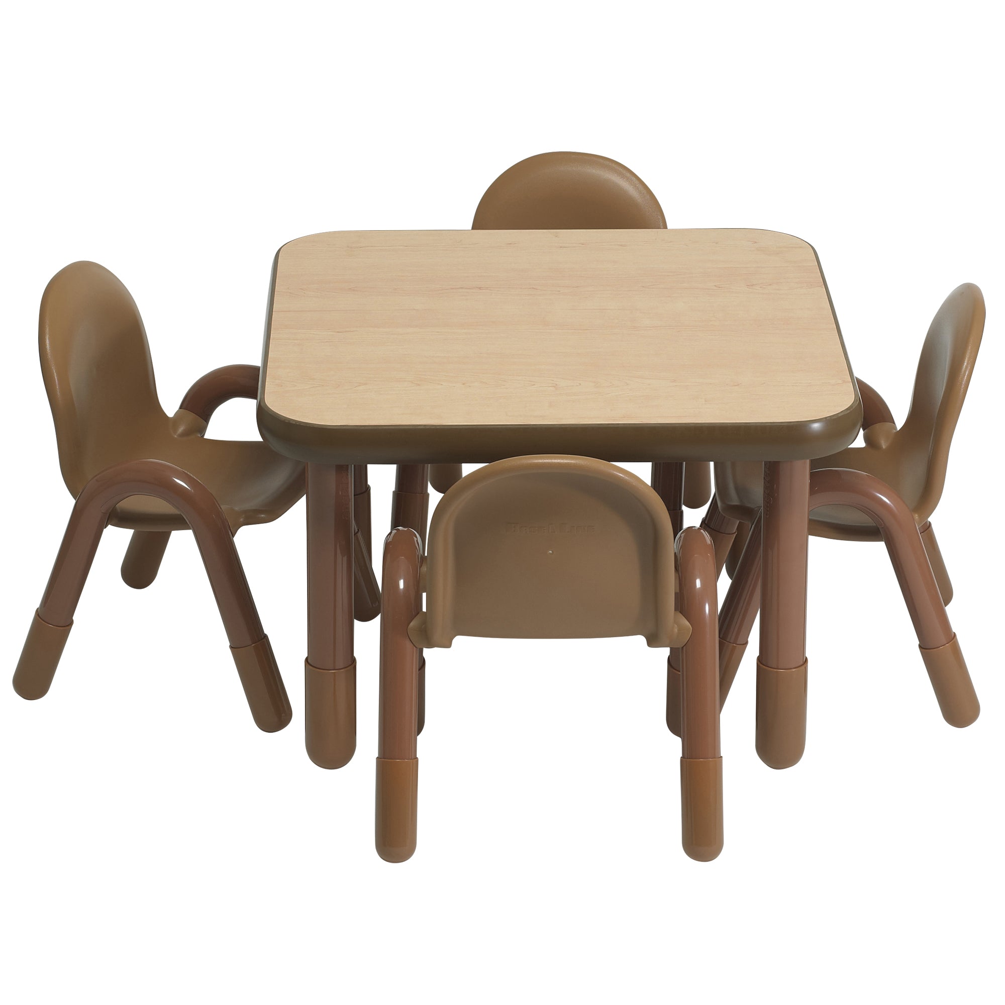 BASELINE Preschool 30" Square Table & Chair Set - Natural Wood