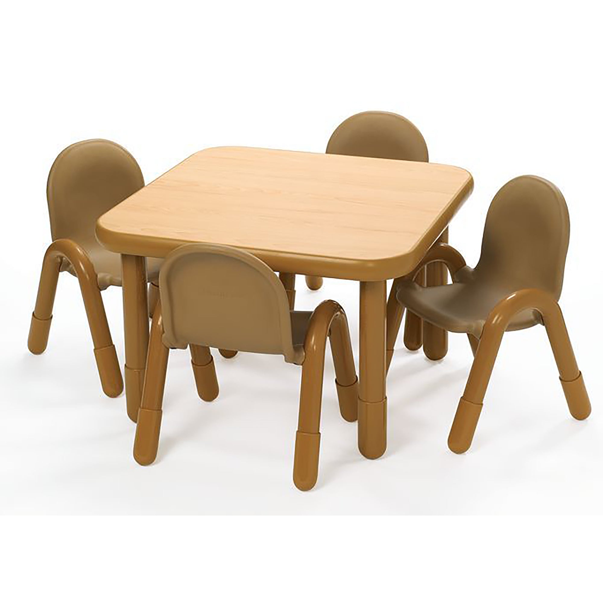 BASELINE Preschool 30" Square Table & Chair Set - Natural Wood