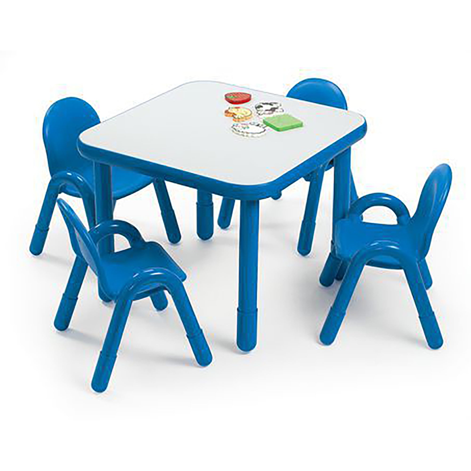 BASELINE Preschool 30" Square Table & Chair Set - Solid Royal Blue