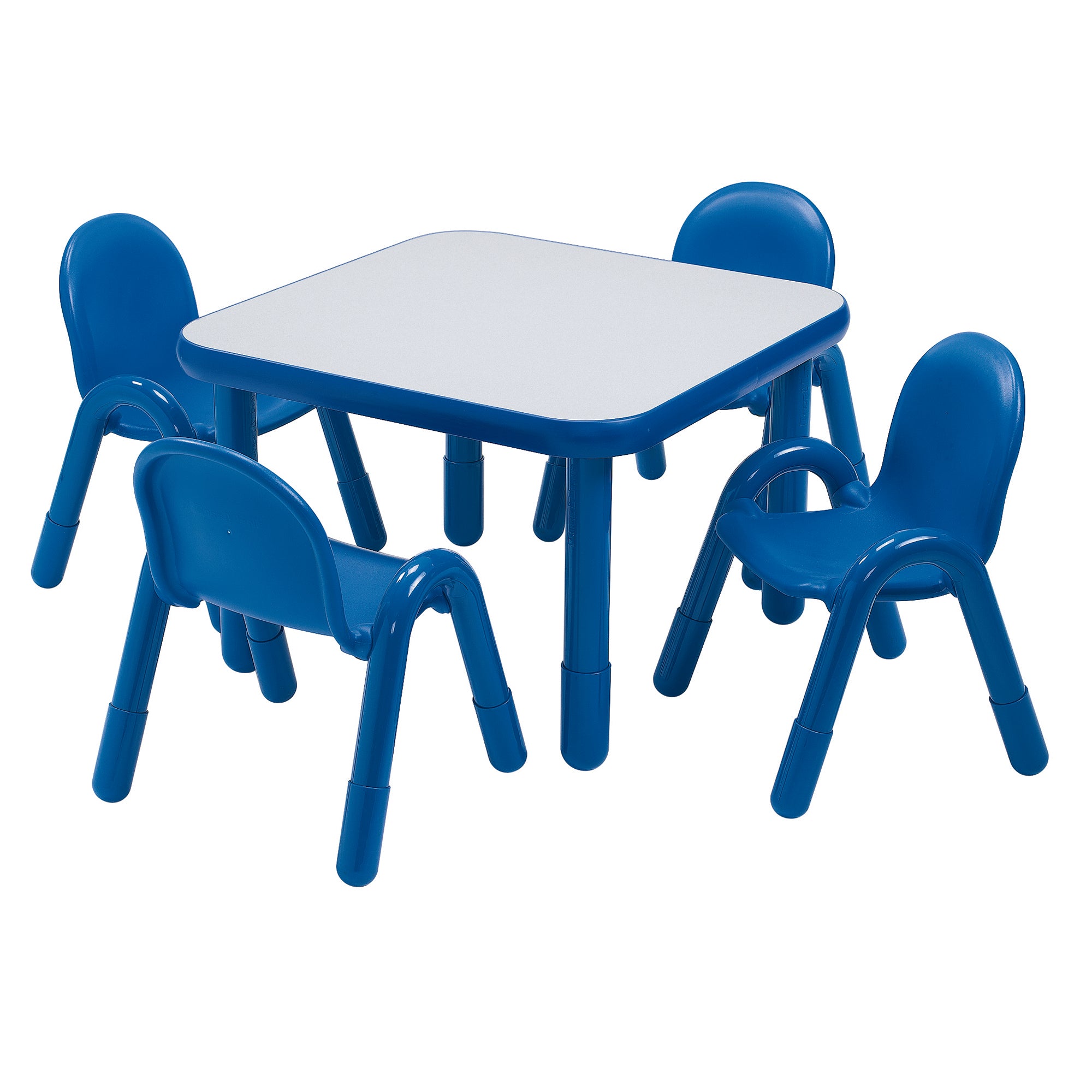 BASELINE Preschool 30" Square Table & Chair Set - Solid Royal Blue
