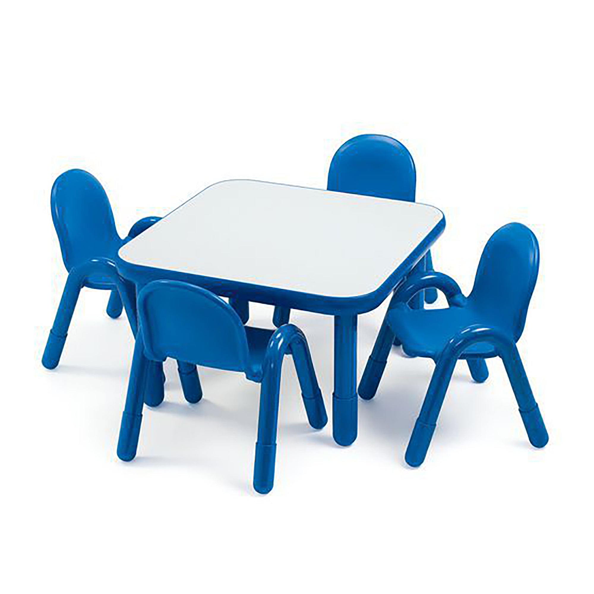 BASELINE Preschool 30" Square Table & Chair Set - Solid Royal Blue