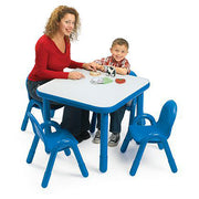 BASELINE Preschool 30" Square Table & Chair Set - Solid Royal Blue