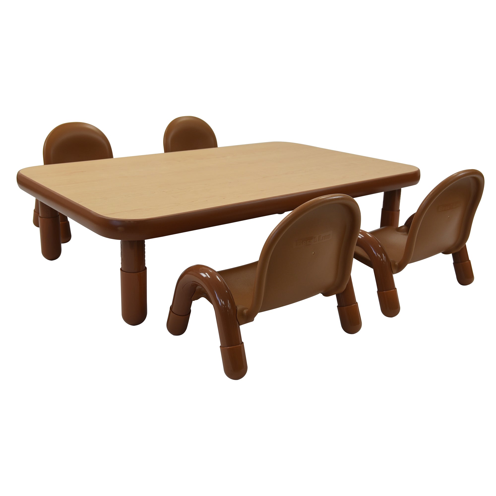 BASELINE Toddler 48" x 30" Rectangular Table & Chair Set  - Natural Wood