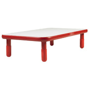 BASELINE 48" x 30" Rectangular Table - Candy Apple Red with 12" Legs