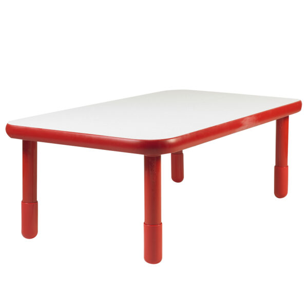 BASELINE 48" x 30" Rectangular Table - Candy Apple Red with 18" Legs