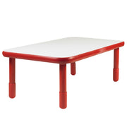 BASELINE 48" x 30" Rectangular Table - Candy Apple Red with 18" Legs