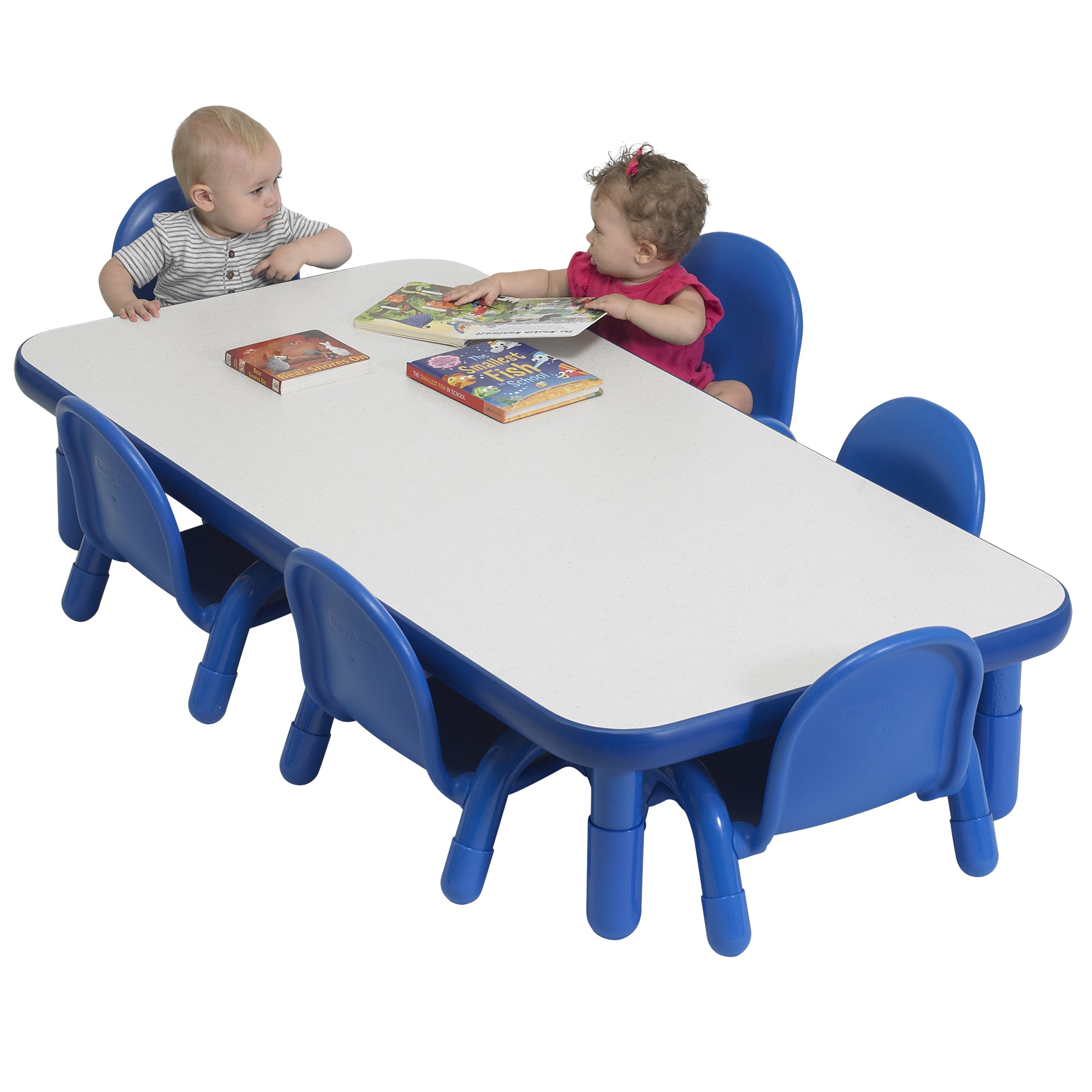 BASELINE Toddler 60" x 30" Rectangular Table & Chair Set - Solid Royal Blue