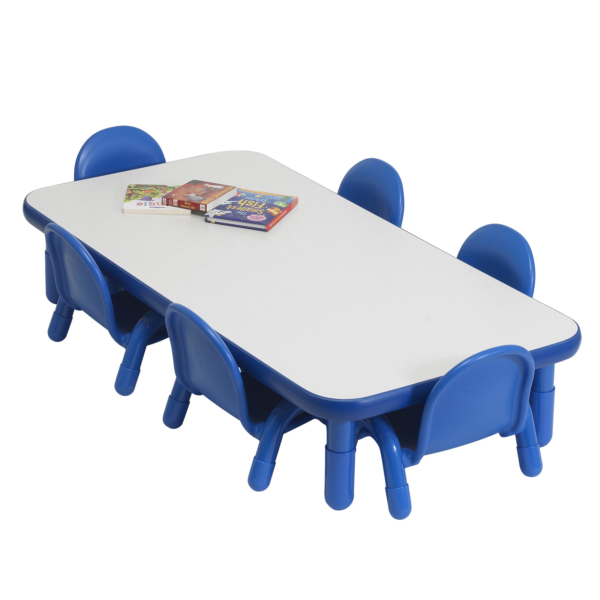 BASELINE Toddler 60" x 30" Rectangular Table & Chair Set - Solid Royal Blue