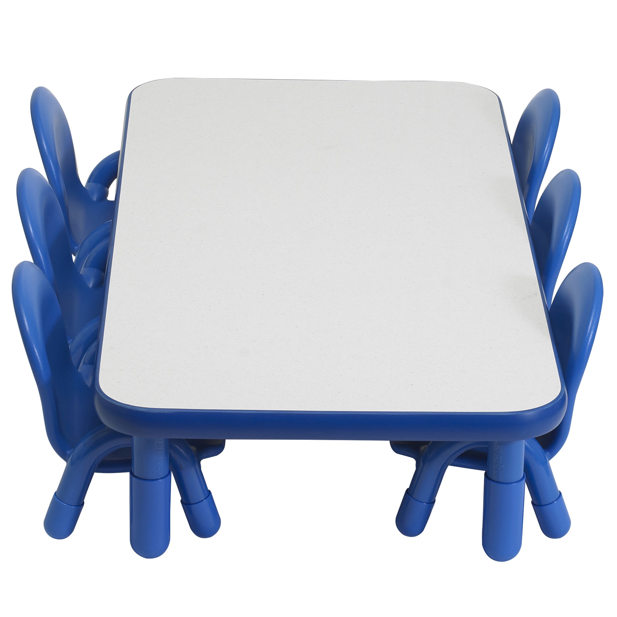 BASELINE Toddler 60" x 30" Rectangular Table & Chair Set - Solid Royal Blue