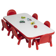 BASELINE Toddler 60"x30" Table & Chair Set - Solid Red
