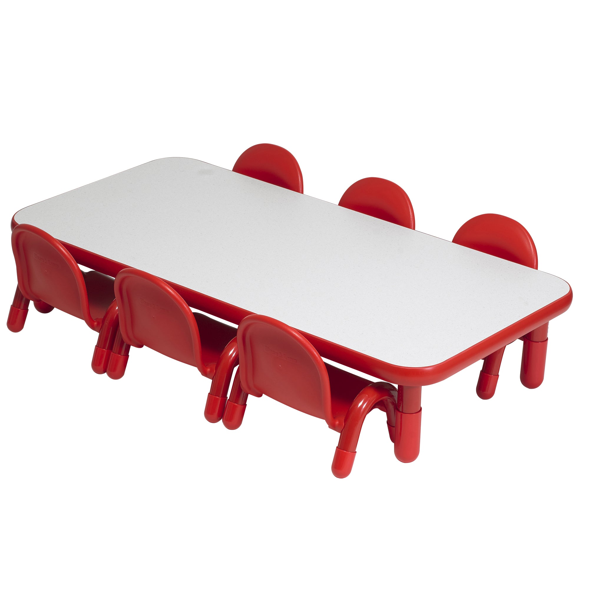 BASELINE Toddler 60"x30" Table & Chair Set - Solid Red