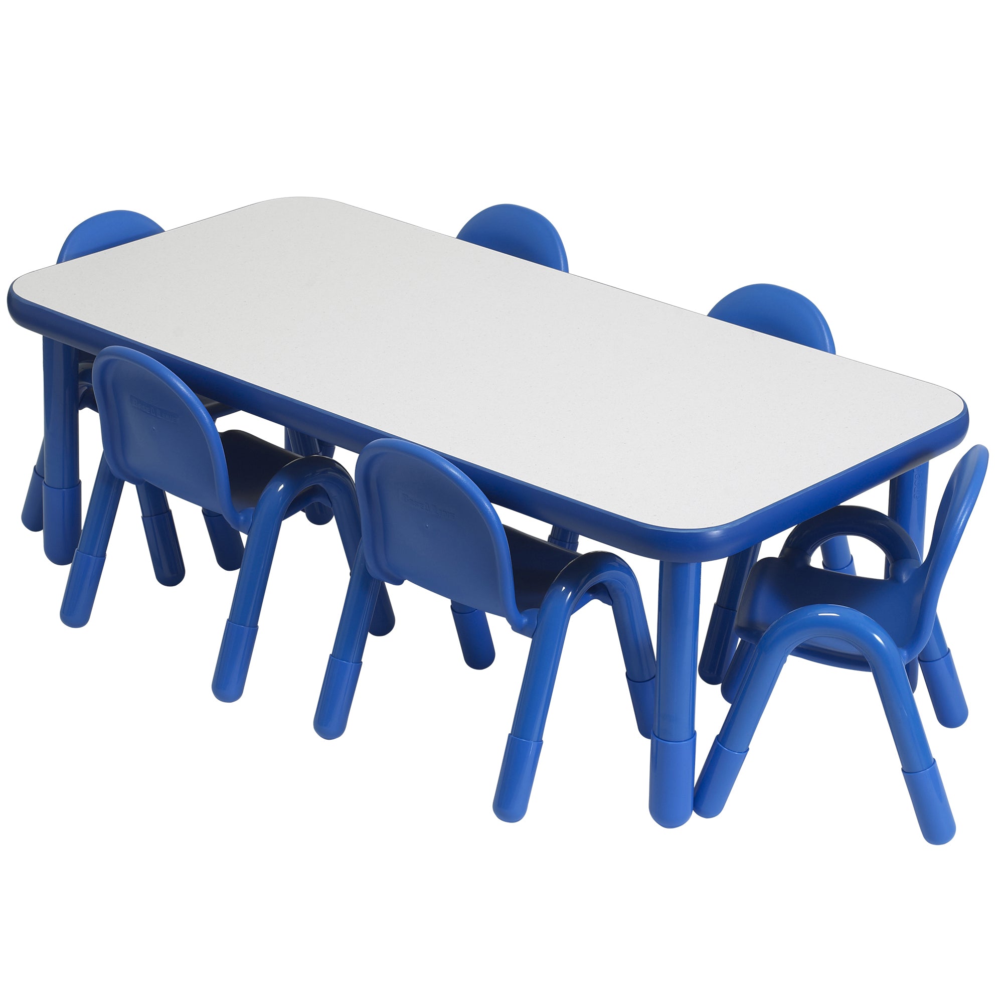 BASELINE Toddler 60" x 30" Rectangular Table & Chair Set - Solid Royal Blue