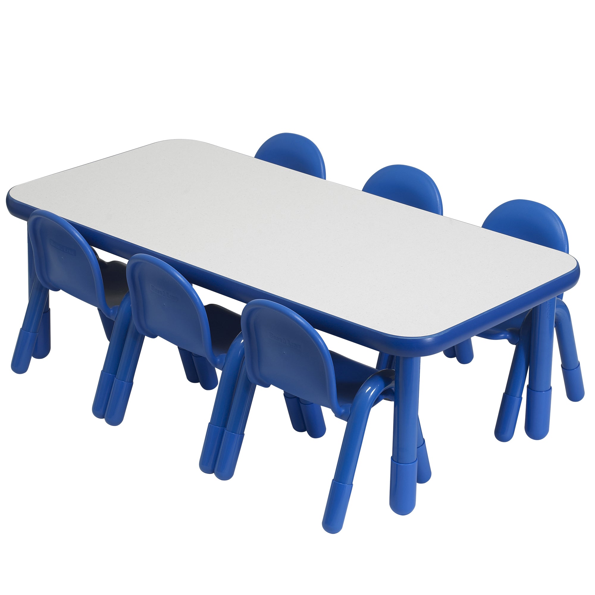 BASELINE Preschool 60" x 30" Rectangular Table & Chair Set - Solid Royal Blue