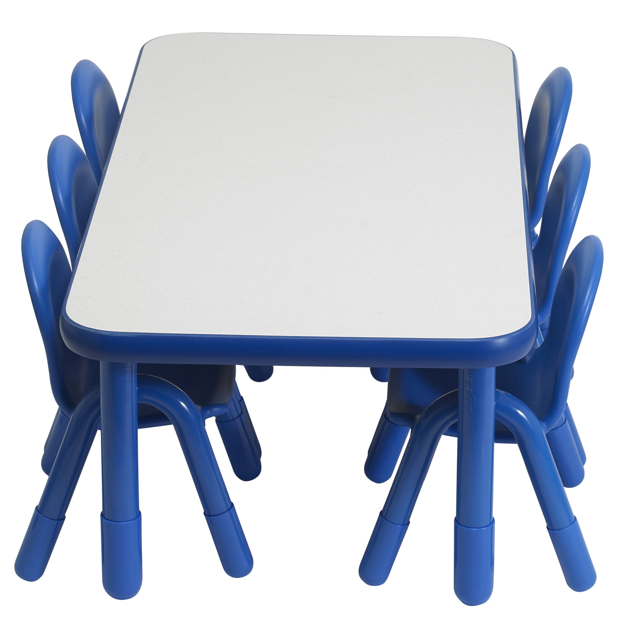 BASELINE Preschool 60" x 30" Rectangular Table & Chair Set - Solid Royal Blue